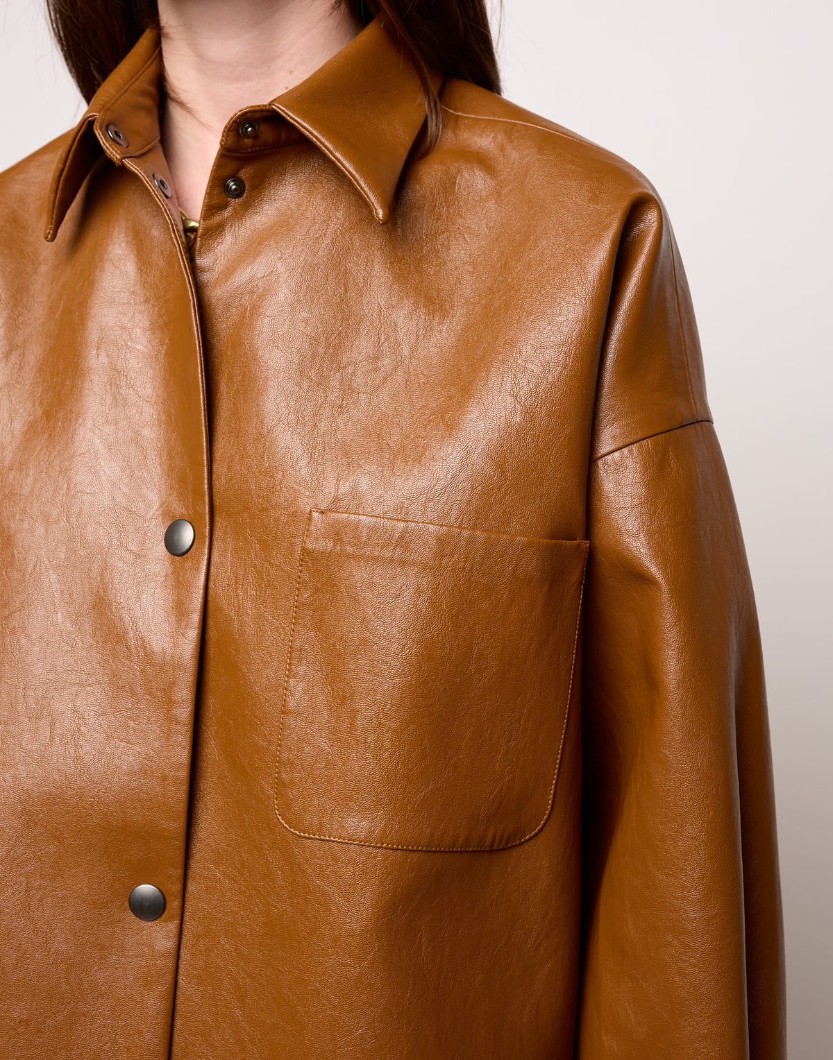 Camicia Ampia in Ecopelle Old Whisky