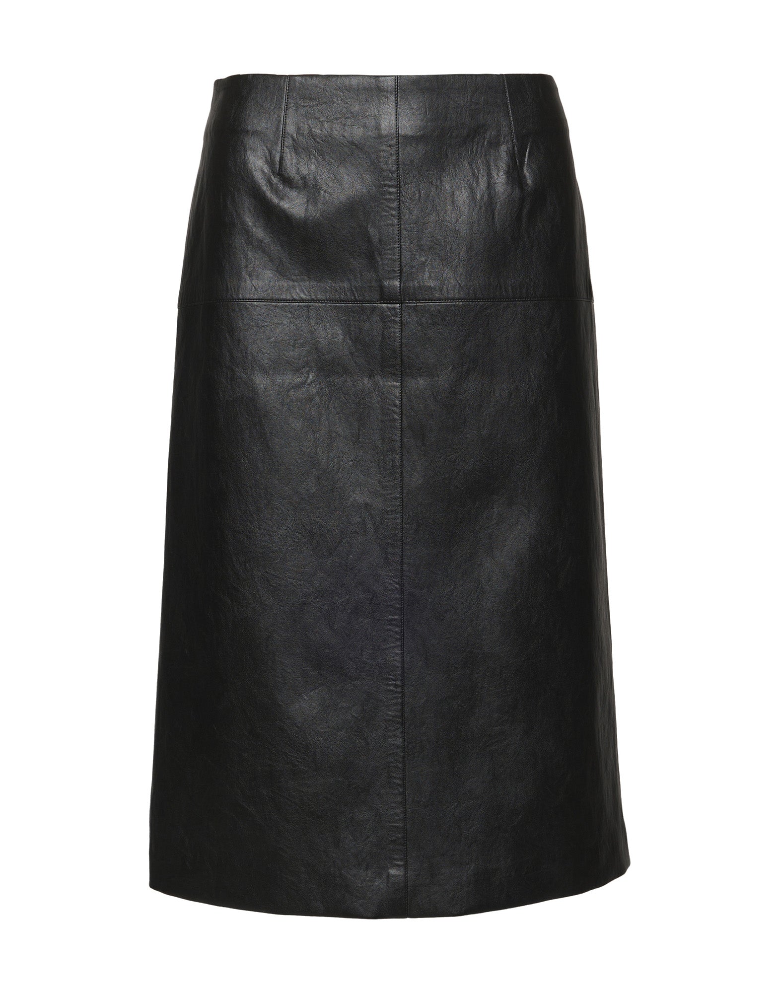 Longuette con Baschina in Ecopelle Old Nero