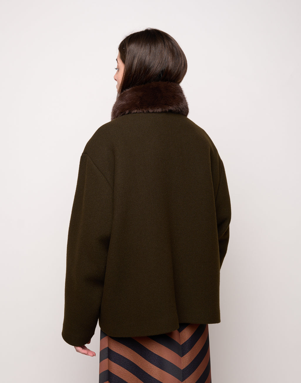 Caban Girocollo con Collo in Ecofur Rimovibile