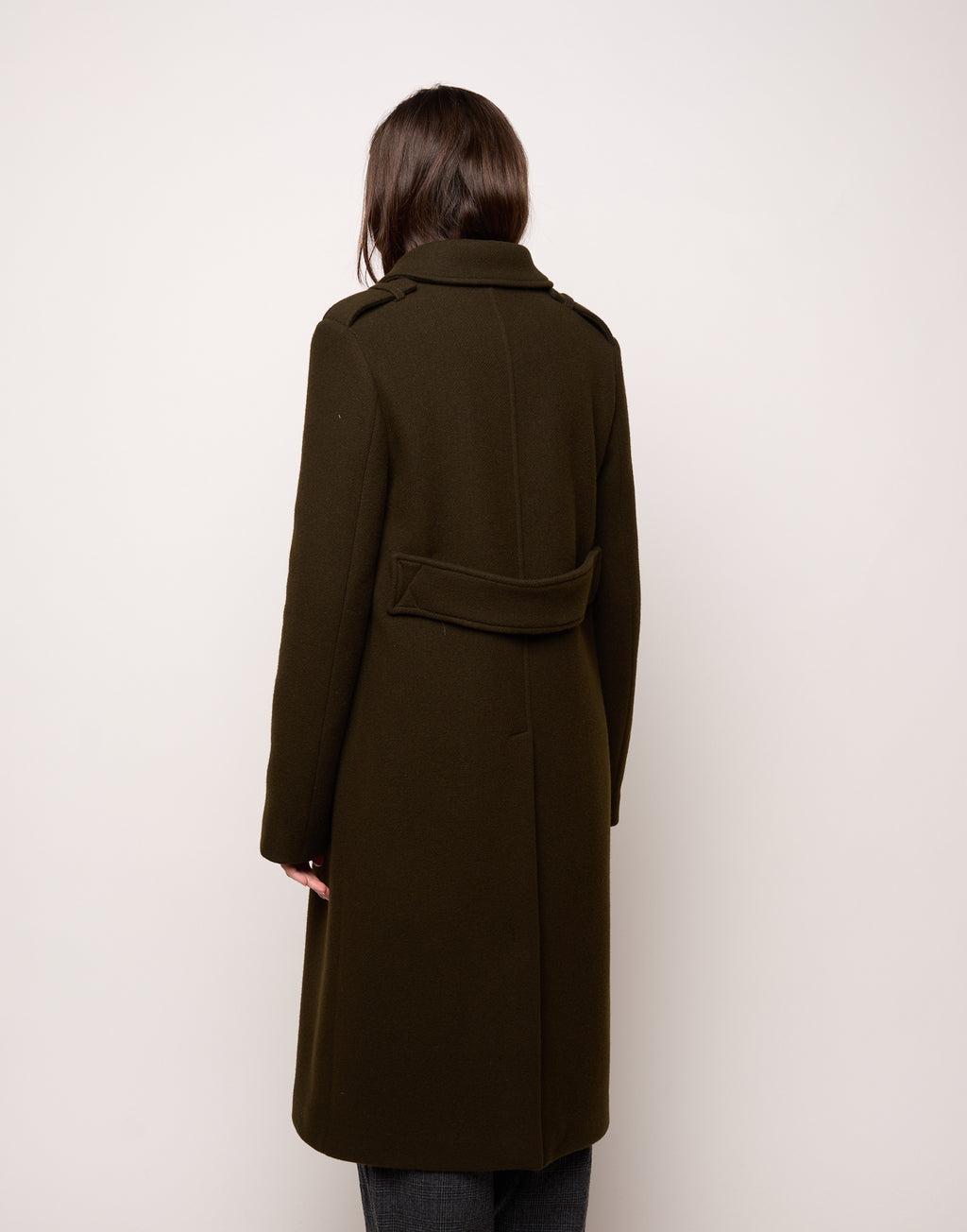 Cappotto Monopetto con Collo Chiuso e Martingala