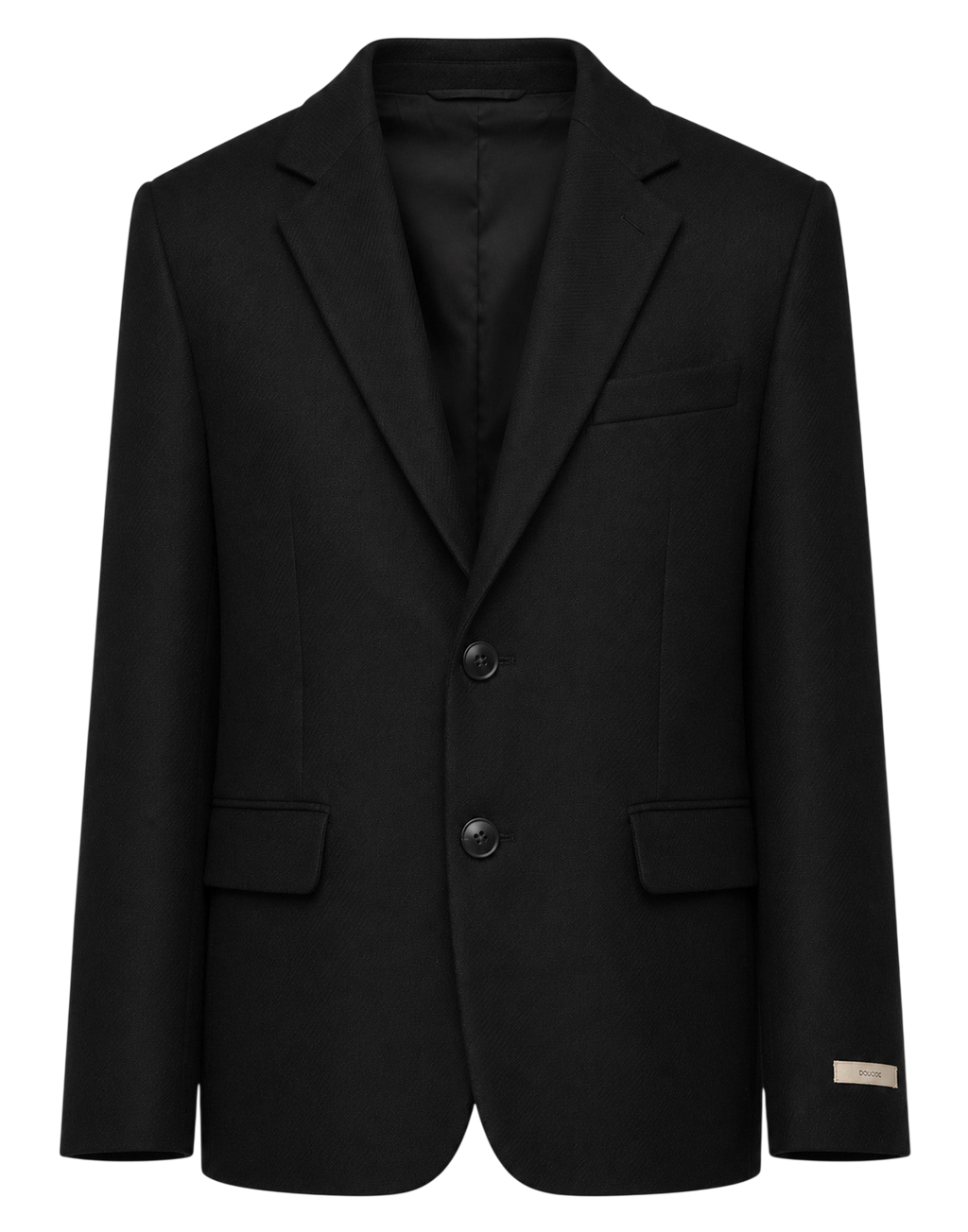 Veste unisexe simple boutonnage à revers en pointe noire