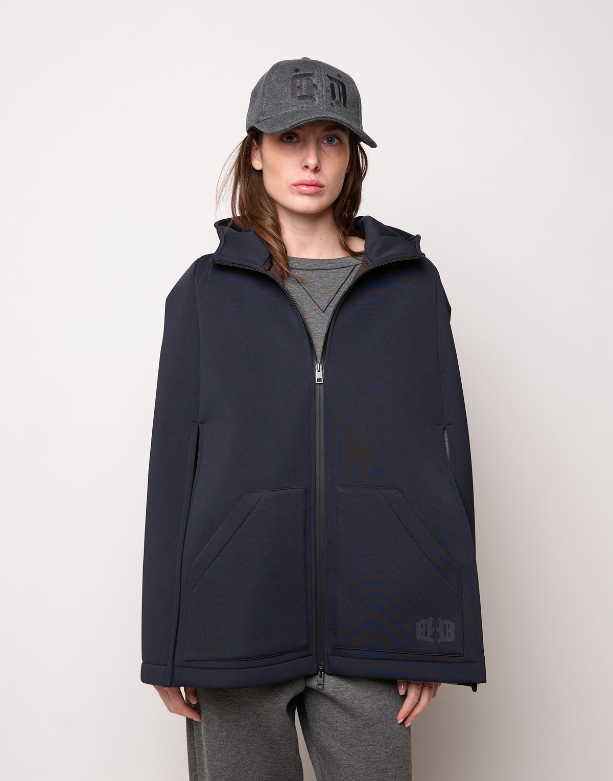 Mini Hooded Jacket with Coated Zip, Night