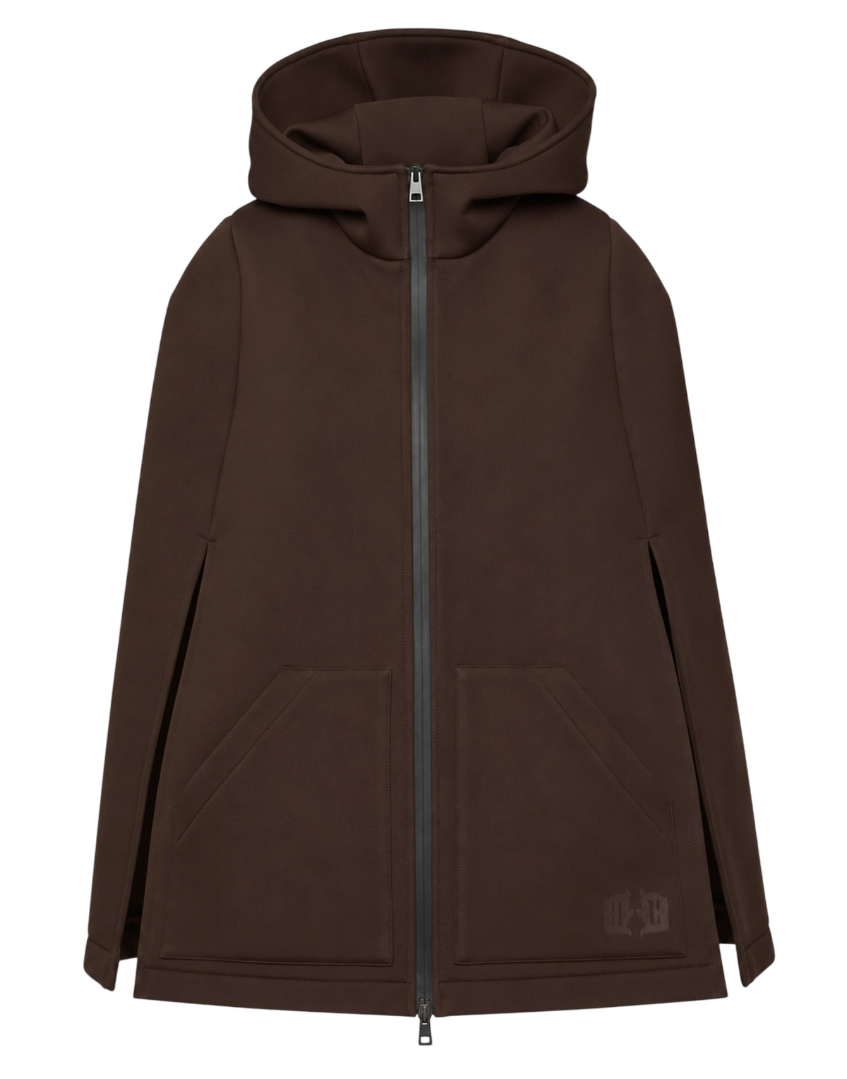 Mini Hooded Cape with Coated Chocolate Zip