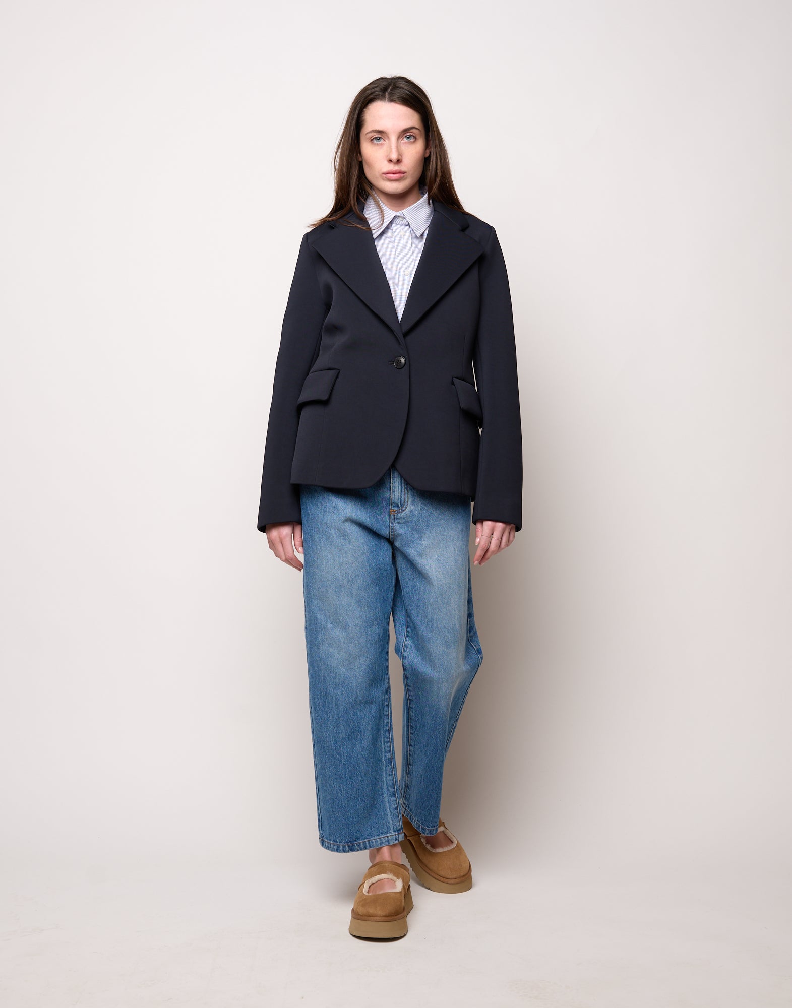 Giacca Monopetto in Tecno Neoprene Notte