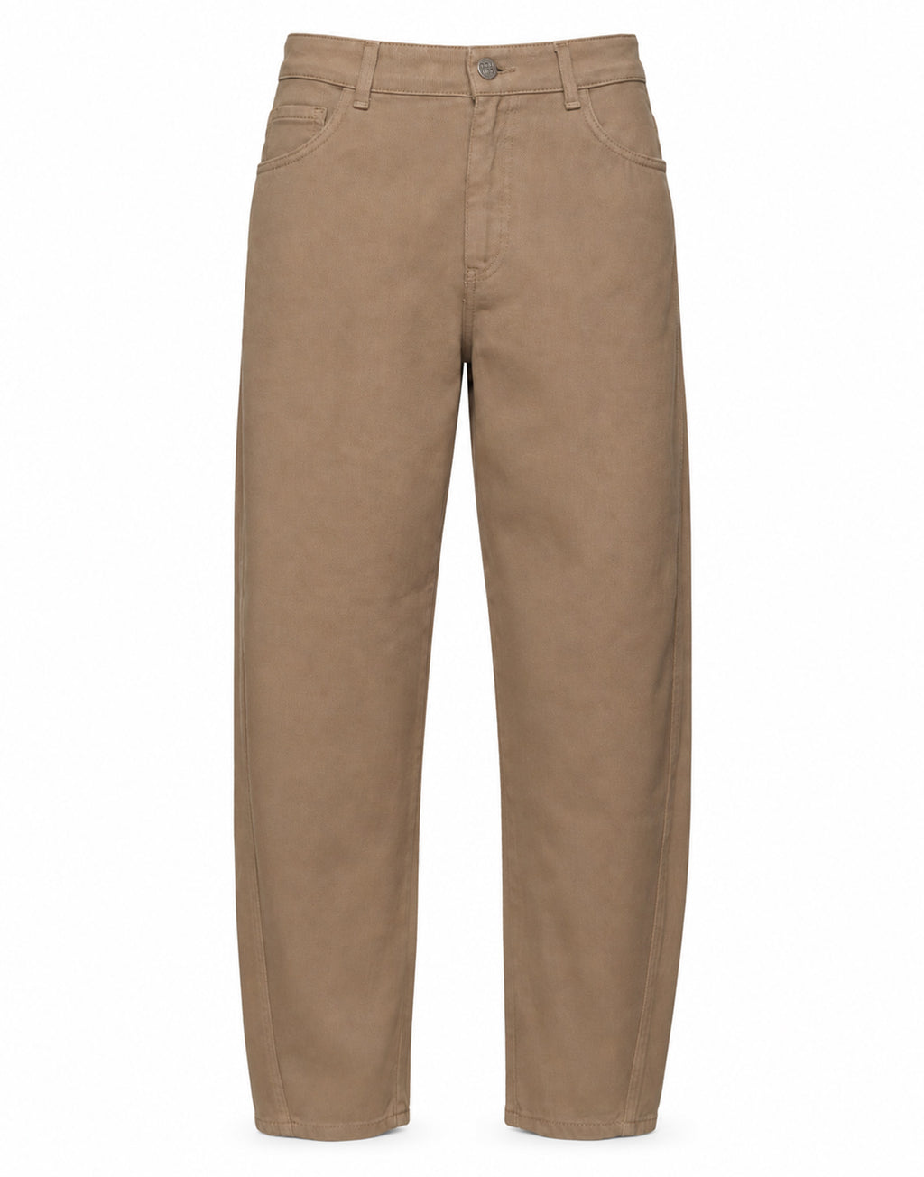 Pantalone Baggy in Drill di Cotone Pale Kaki