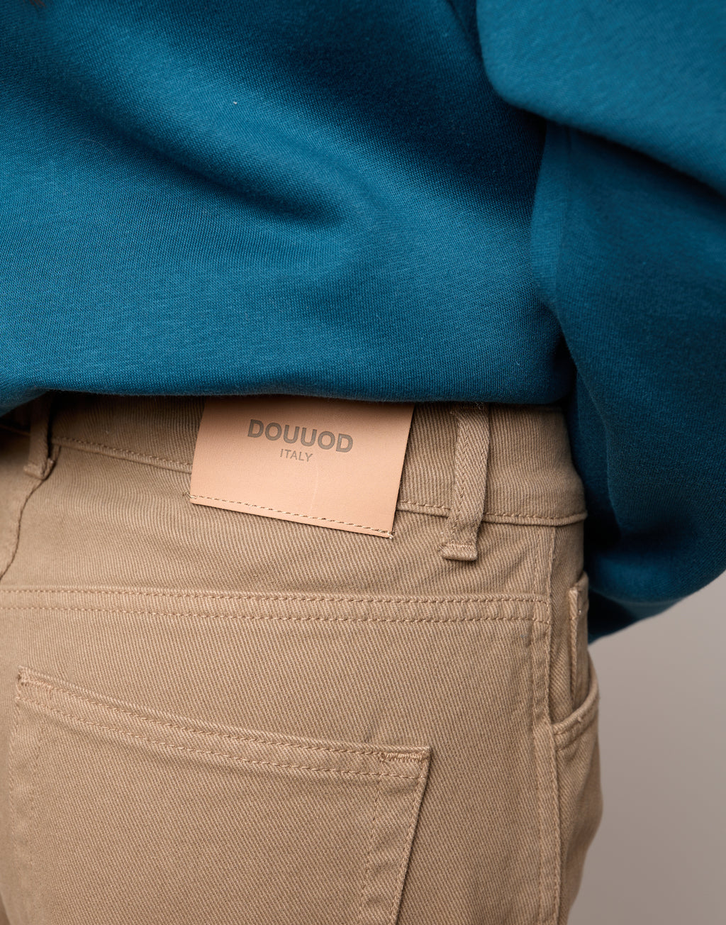 Pantalone Baggy in Drill di Cotone Pale Kaki