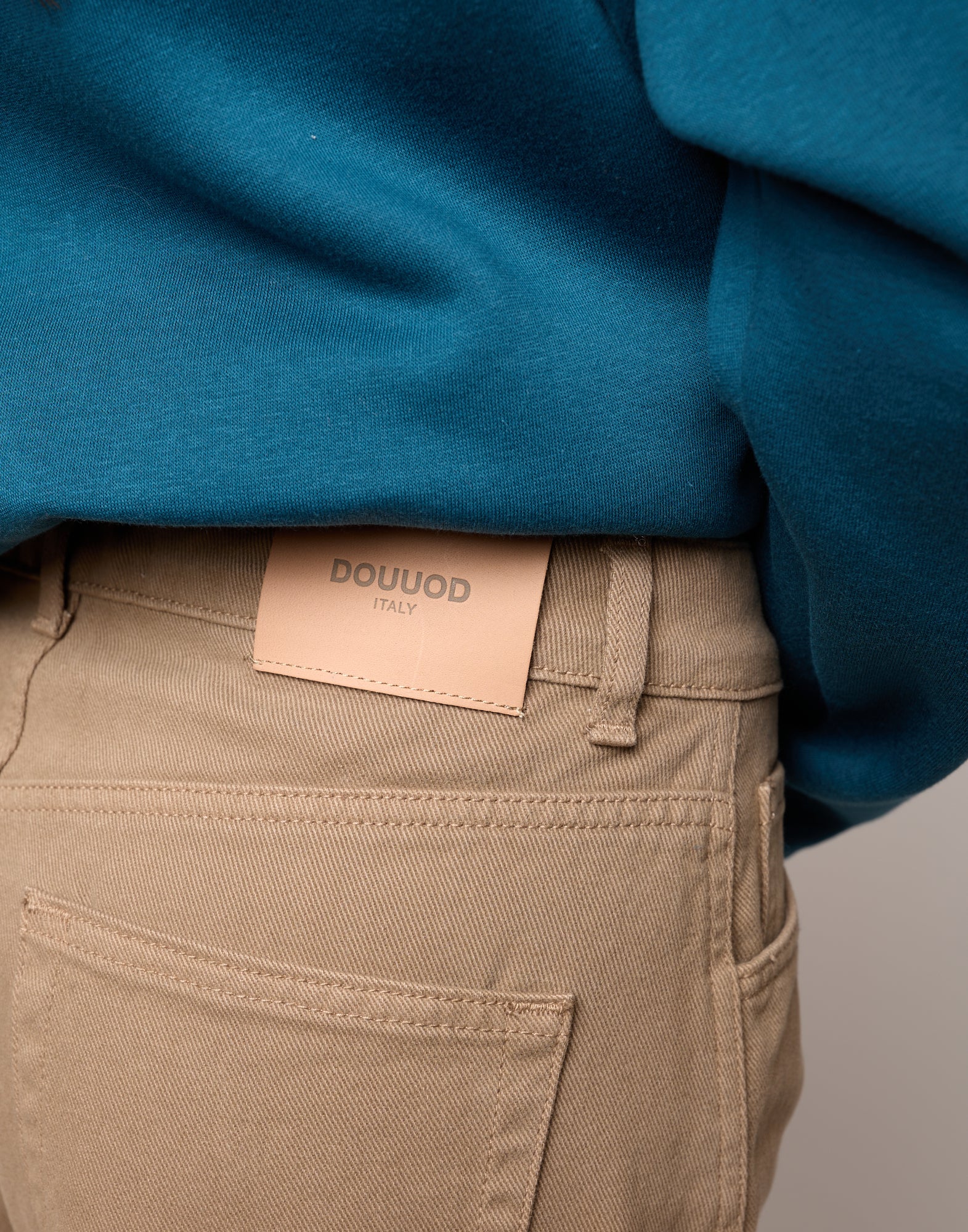 Pantalone Baggy in Drill di Cotone Pale Kaki