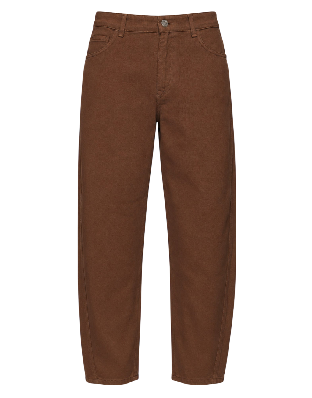 Pantalon large en drill de coton caramel