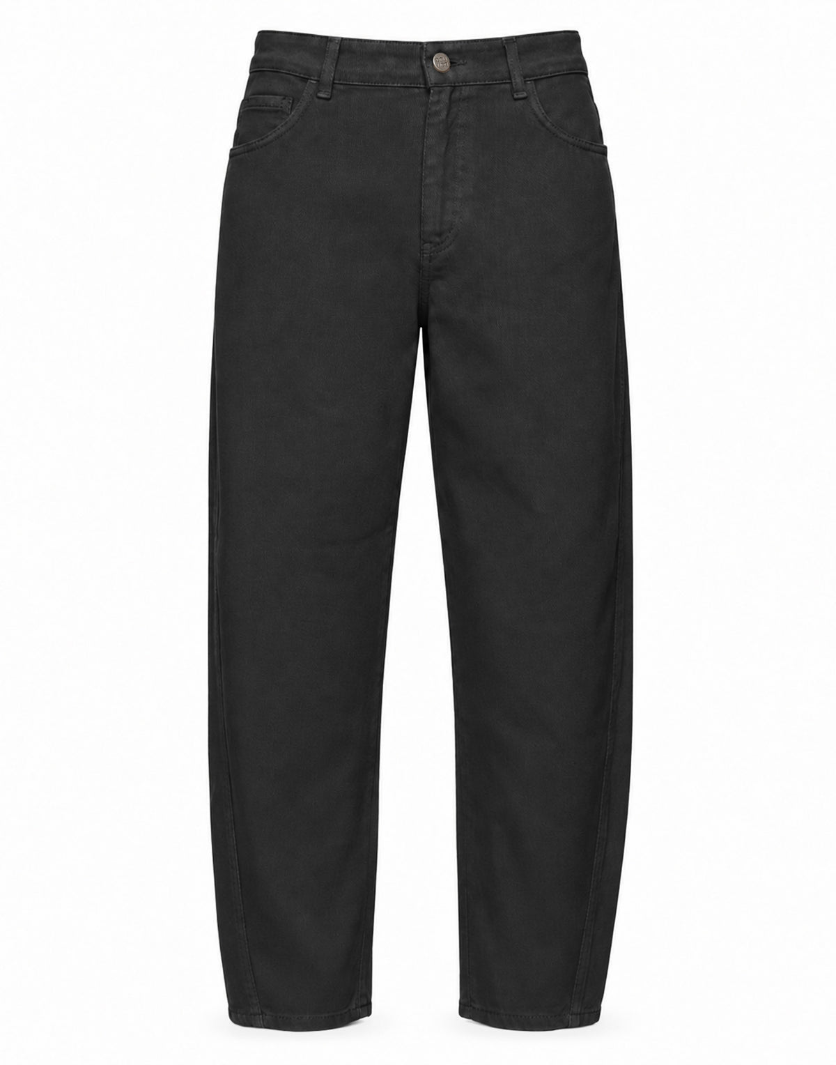 Pantalone Baggy in Drill di Cotone Nero