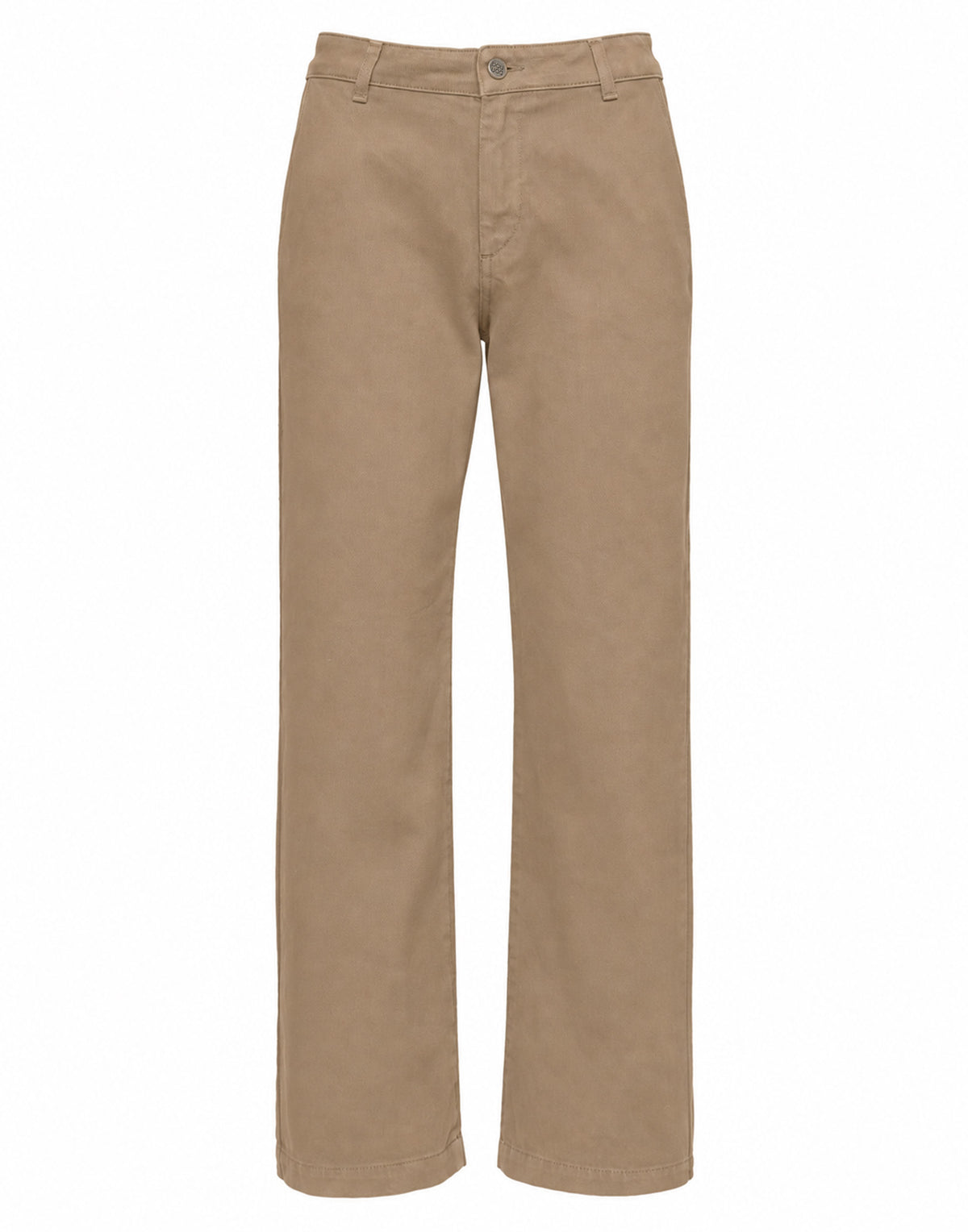 Pantalone Dritto in Drill di Cotone Pale Kaki