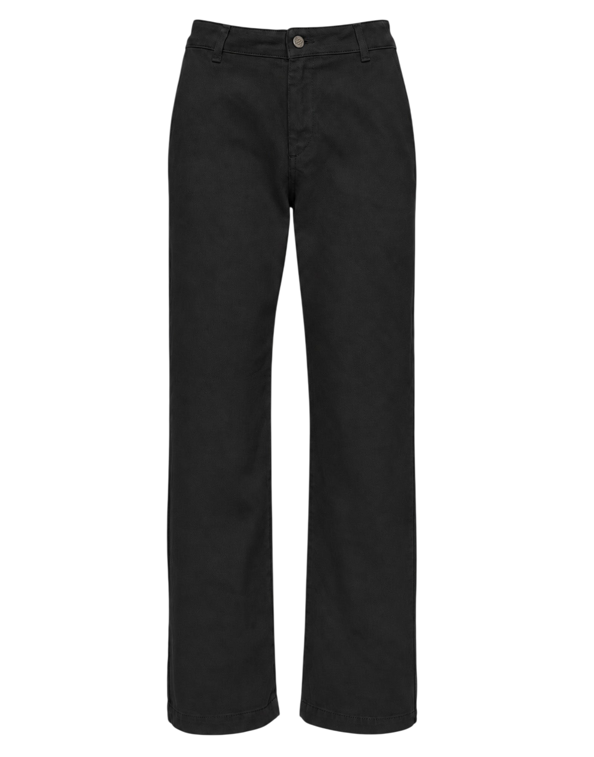 Pantalon droit en drill de coton noir