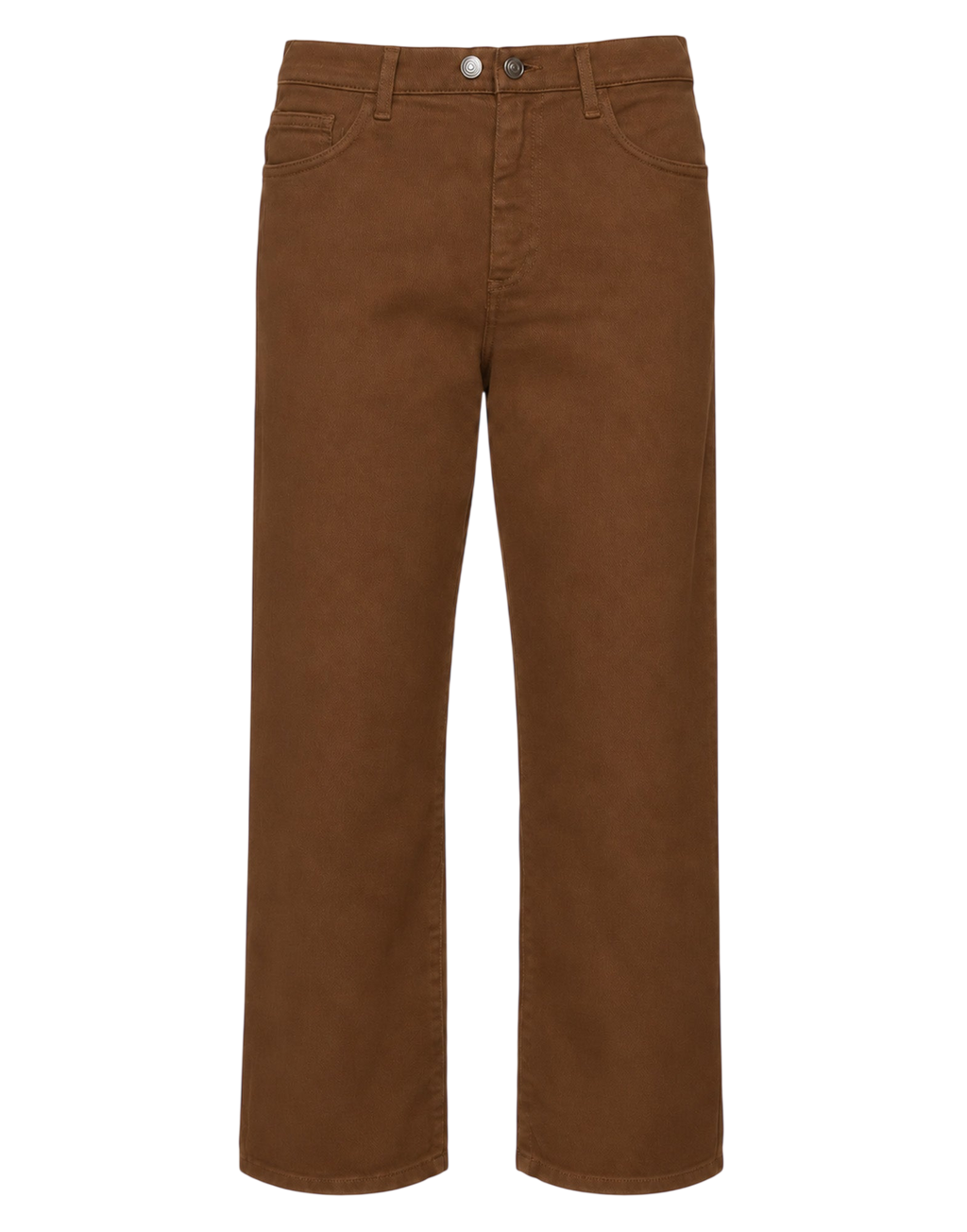 Pantalon large raccourci unisexe en drill de coton caramel
