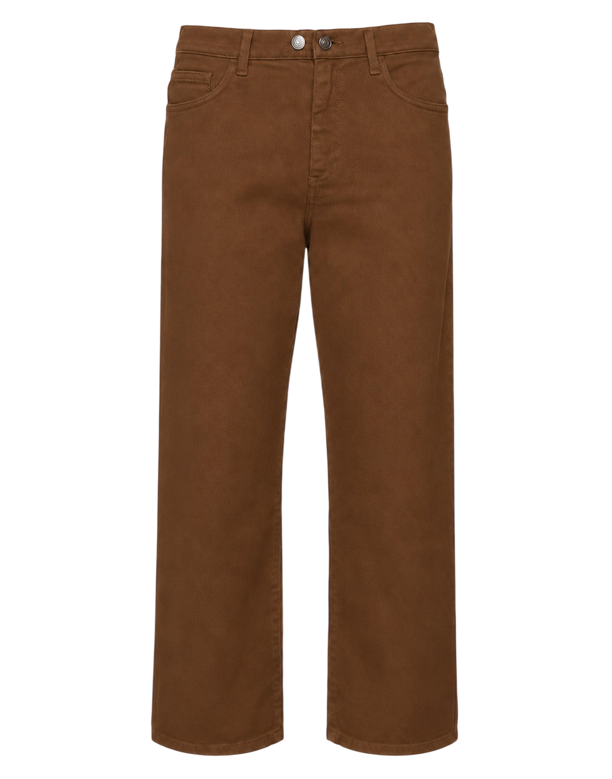 Pantalon large raccourci unisexe en drill de coton caramel
