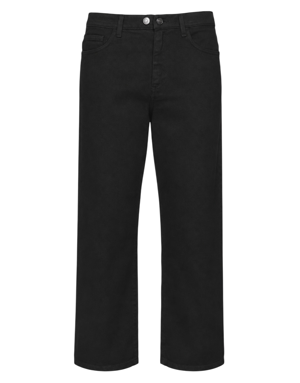 Pantalon large cropped genderless en drill de coton noir