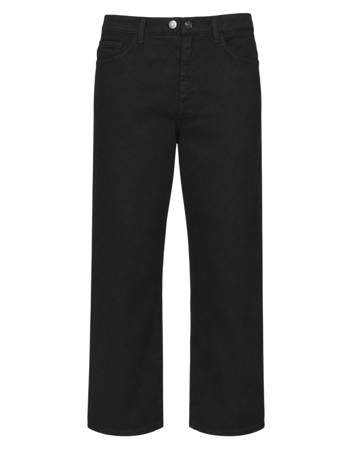 Pantalon large cropped genderless en drill de coton noir