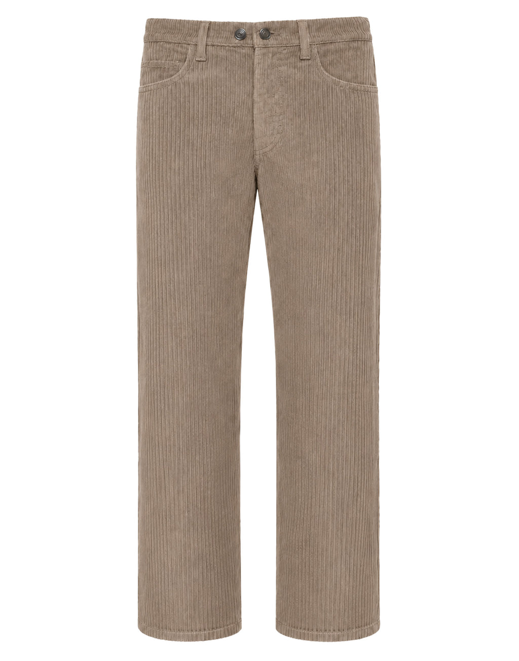 Pantalone Ampio Cropped Genderless in Velluto a Costa Larga Fango