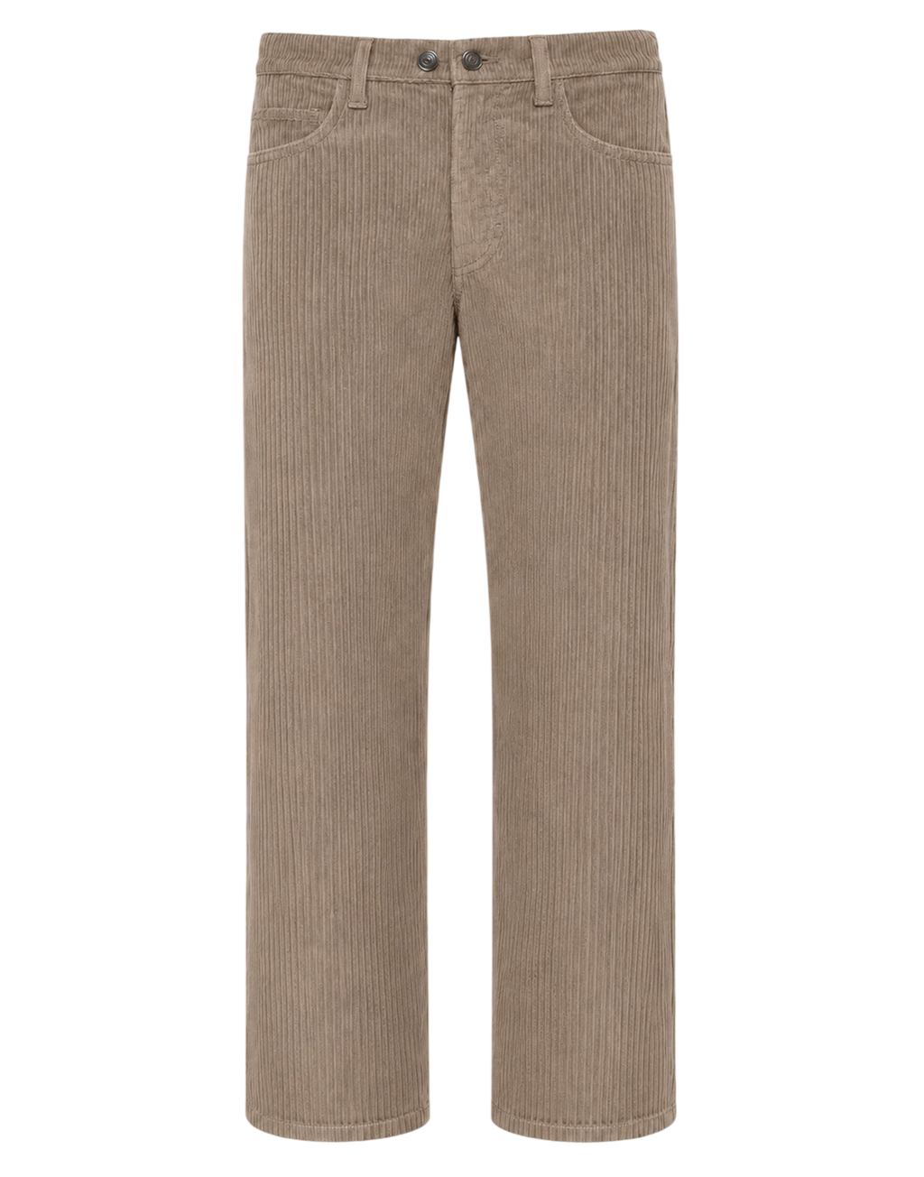 Pantalon large cropped non-genré en velours à grosses côtes couleur boue
