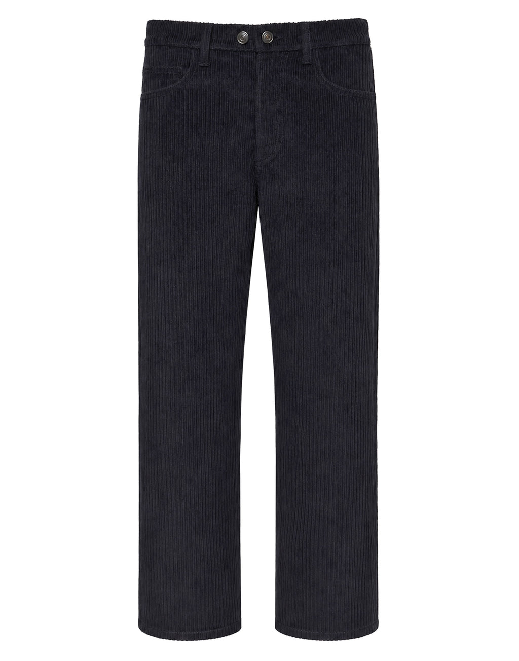Pantalone Ampio Cropped Genderless in Velluto a Costa Larga Blu