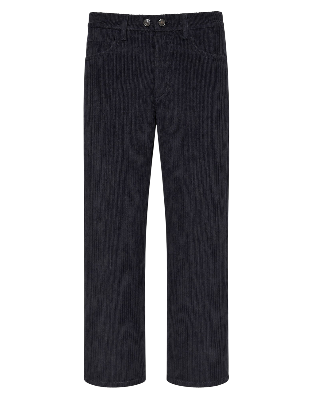 Pantalon large court unisexe en velours côtelé bleu