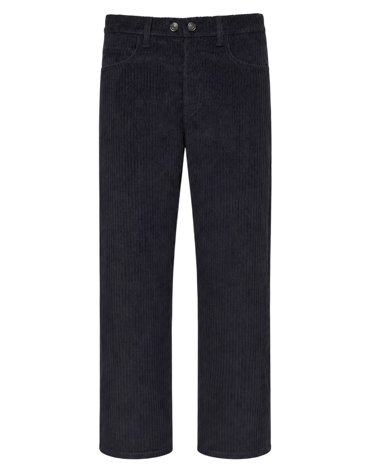 Pantalon large court unisexe en velours côtelé bleu