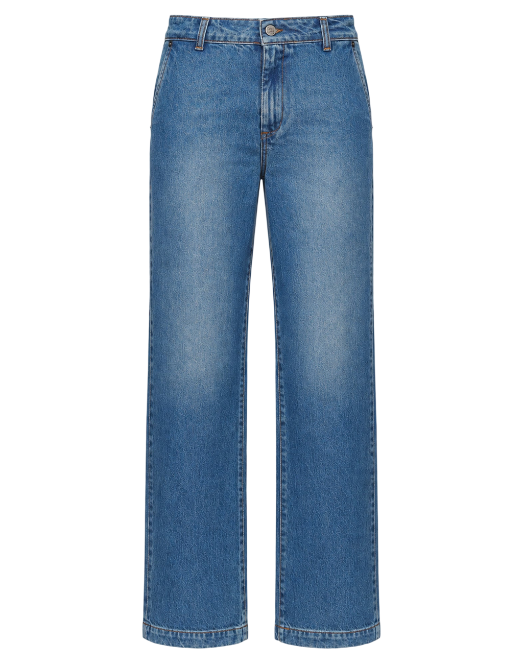 Pantalon droit en jean délavé