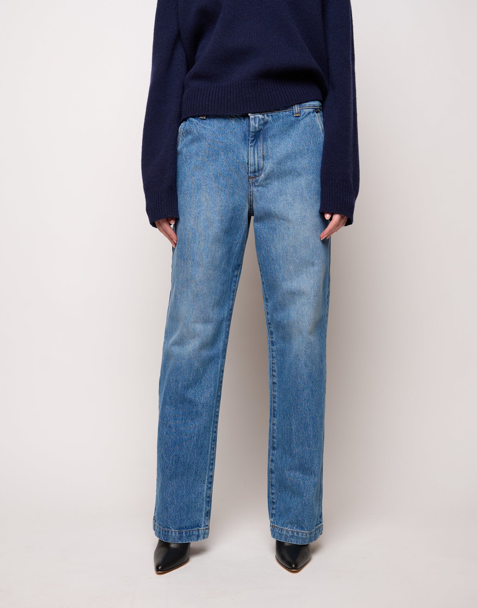 Pantalone Dritto in Denim Washed