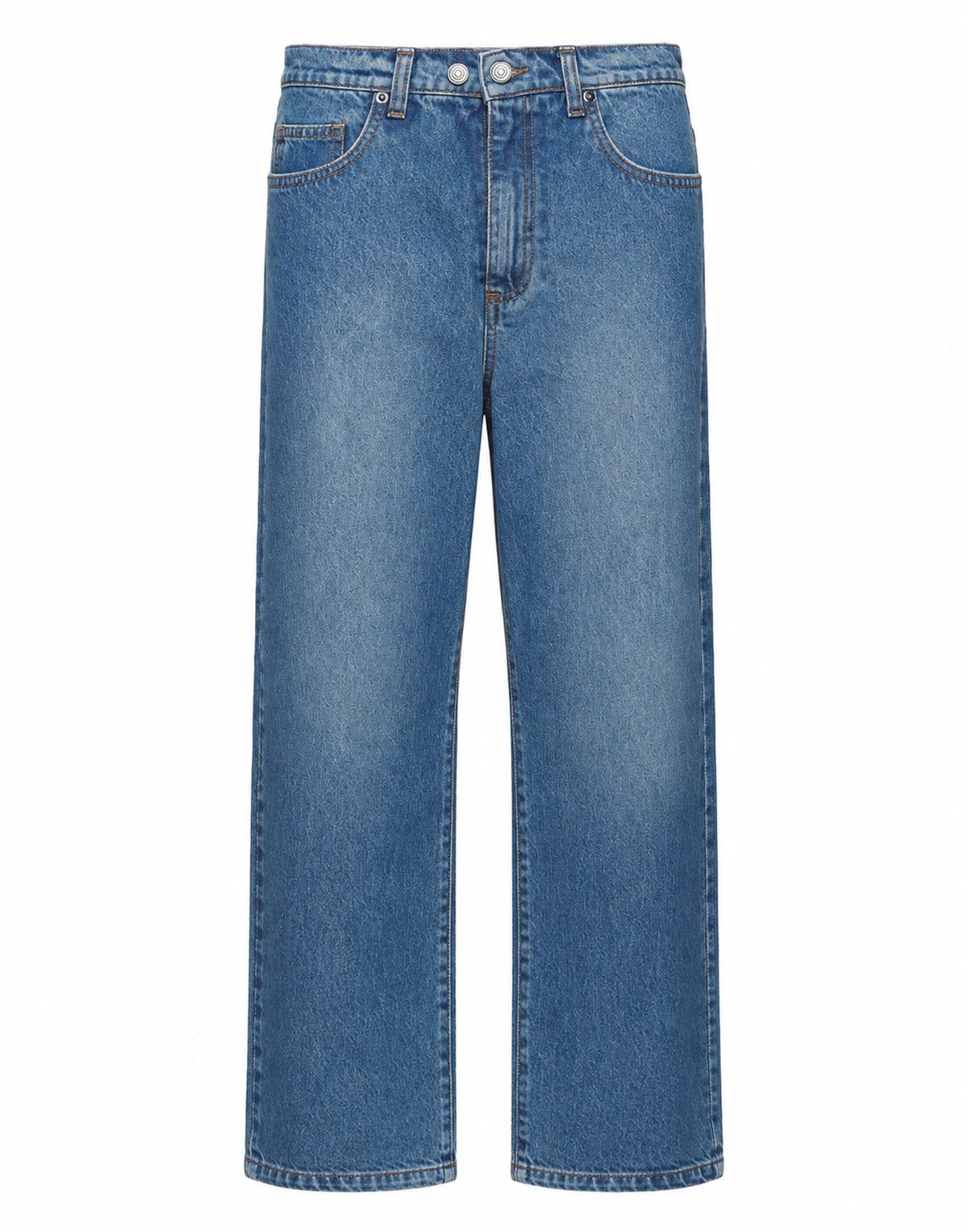 Pantalone Ampio Cropped Genderless in Denim Washed