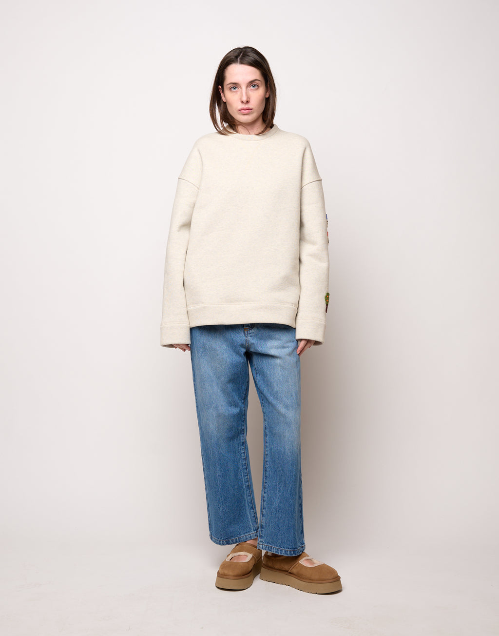 Pantalone Ampio Cropped Genderless in Denim Washed