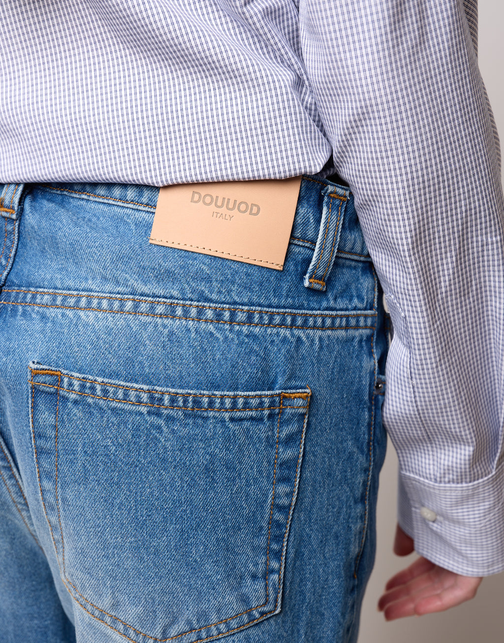 Pantalone Ampio Cropped Genderless in Denim Washed