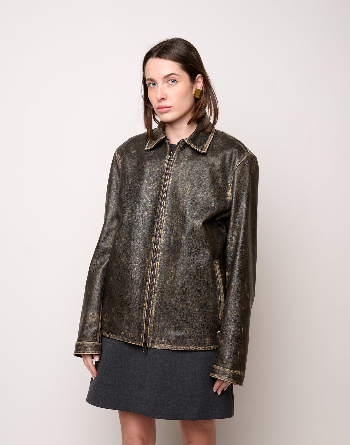 Giubbotto Genderless in Pelle Vintage
