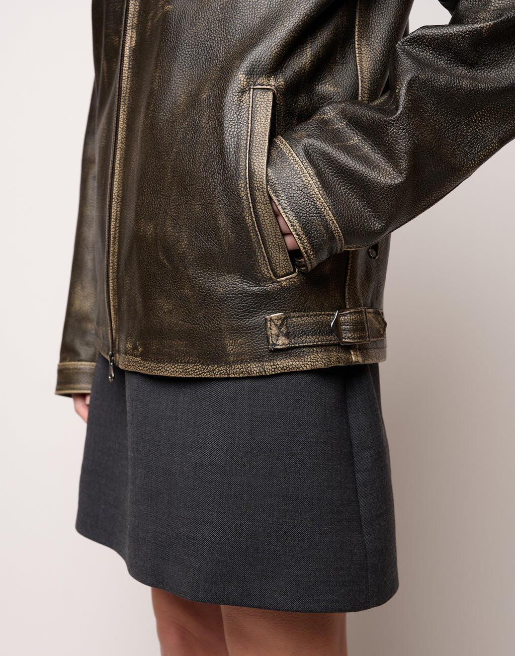 Blouson en cuir vintage genderless