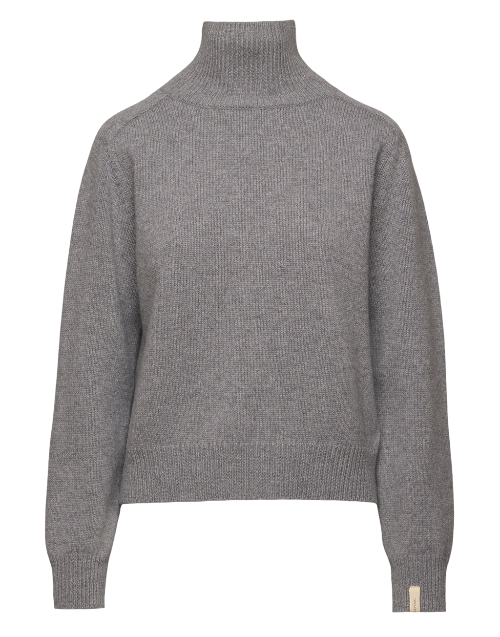 Pull à col roulé unisexe en laine et cachemire gris fumée chiné