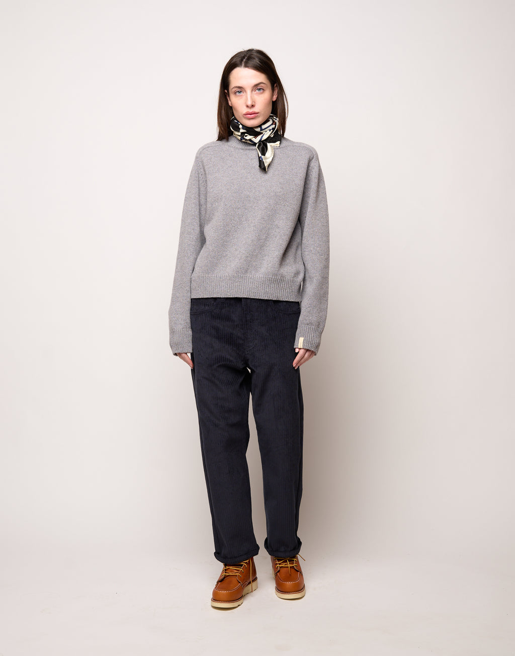 Maglia Collo Alto Genderless in Lana e Cashmere Fumo Melange
