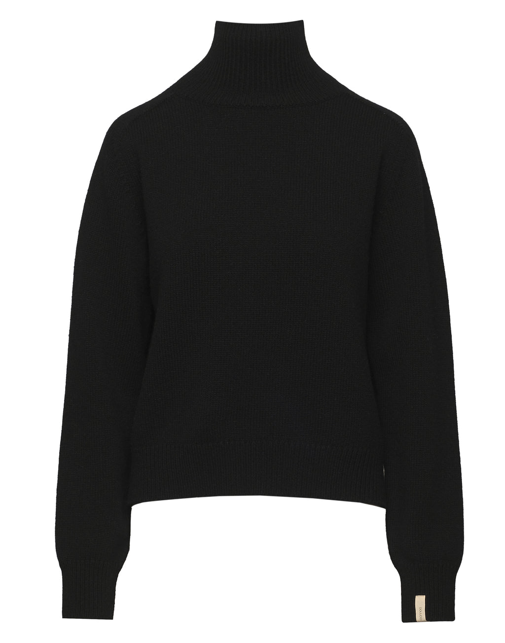 Maglia Collo Alto Genderless in Lana e Cashmere Nero