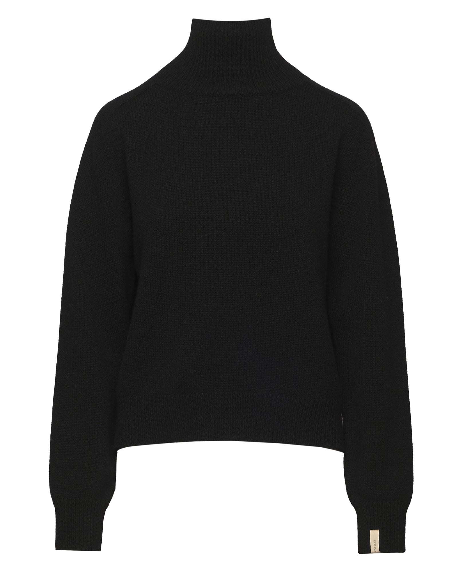 Maglia Collo Alto Genderless in Lana e Cashmere Nero