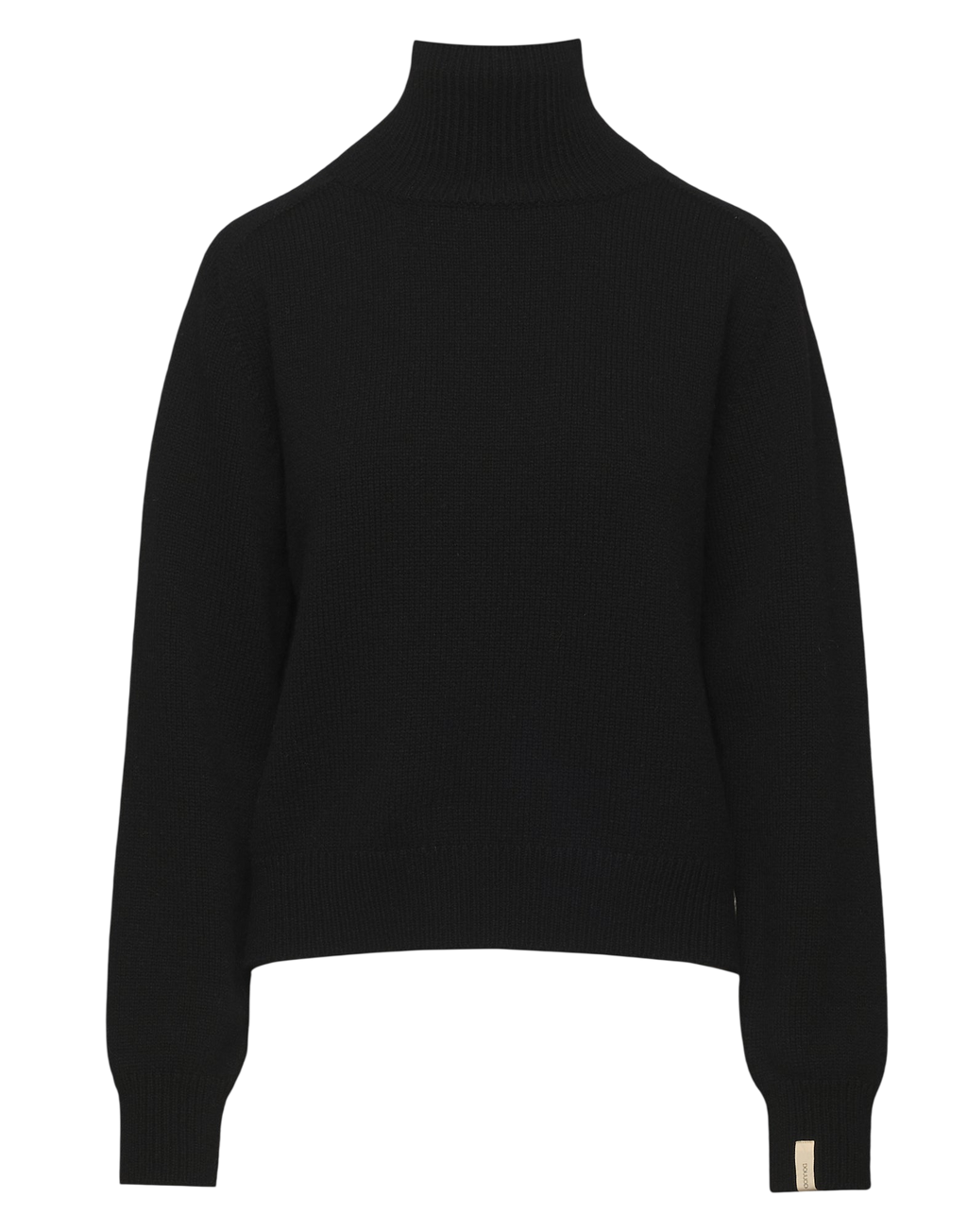 Pull col roulé genderless en laine et cachemire noir