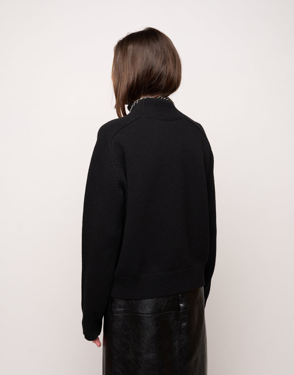 Maglia Collo Alto Genderless in Lana e Cashmere Nero