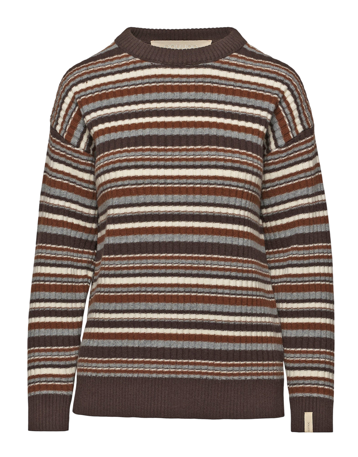 Maglia Girocollo Multirighe Genderless in Lana Superfine