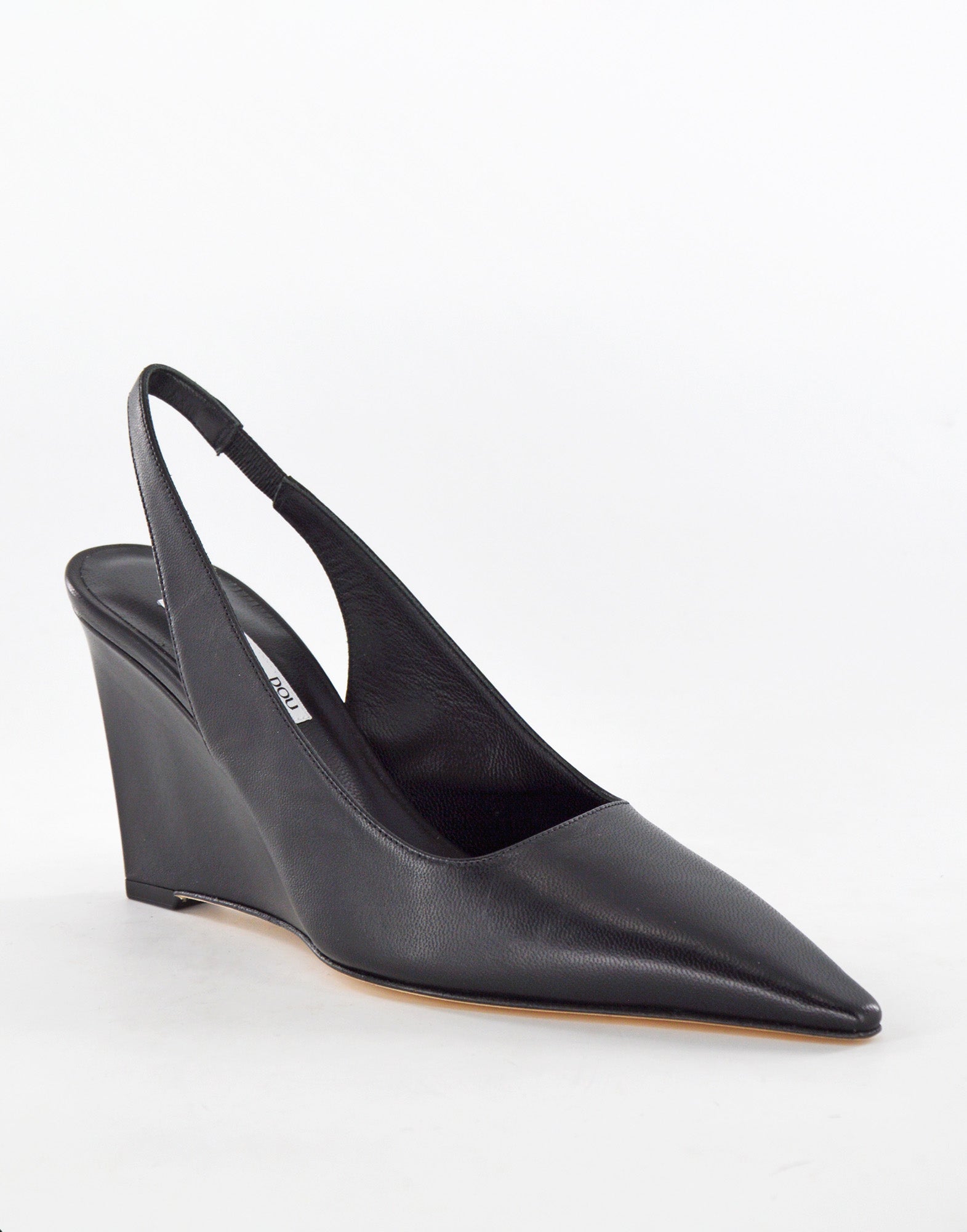 Decollete Slingback con Zeppa Nero