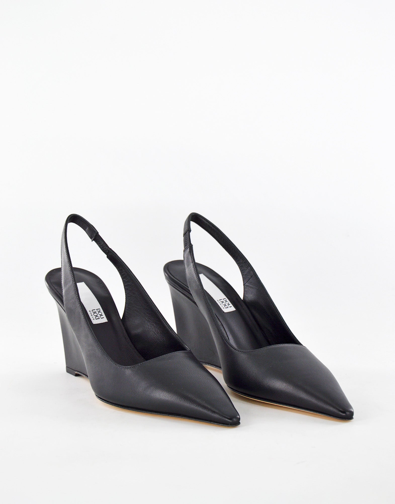 Decollete Slingback con Zeppa Nero