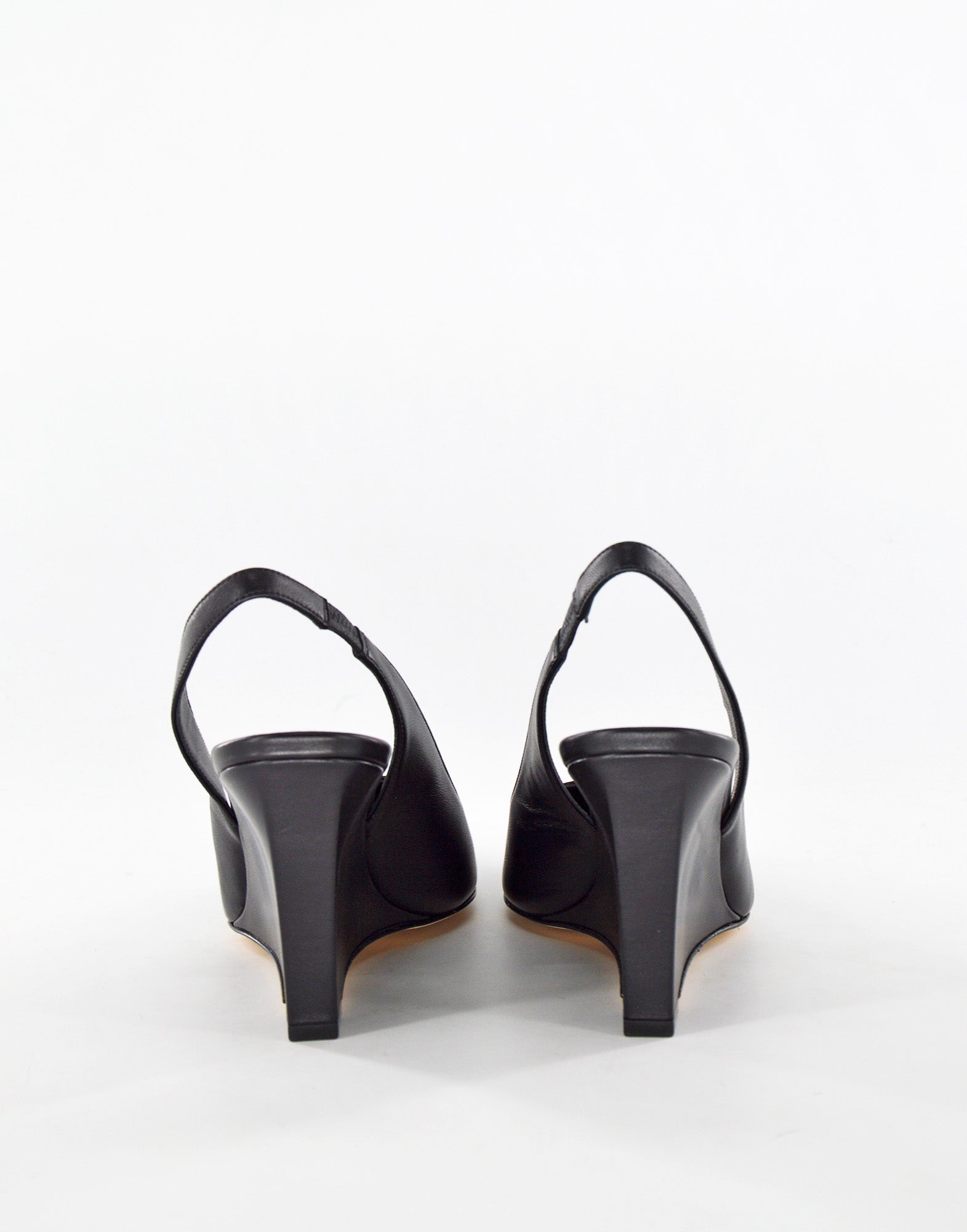 Decollete Slingback con Zeppa Nero