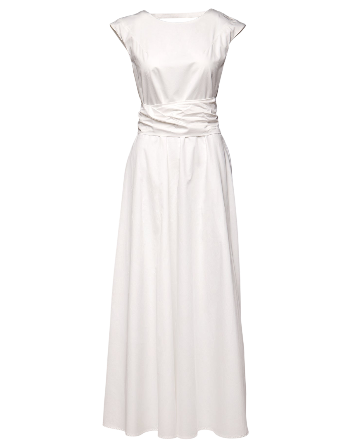 Robe longue blanche avec décolleté en V dans le dos