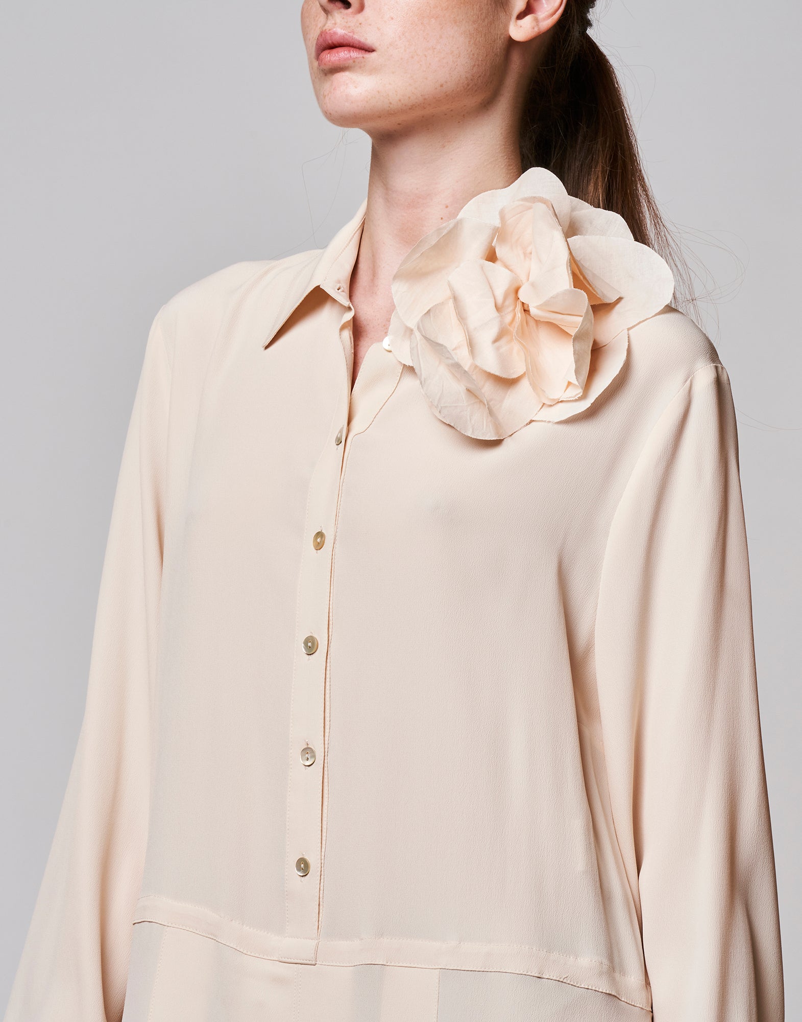 Abito Camicia Con Gonna A Pieghe