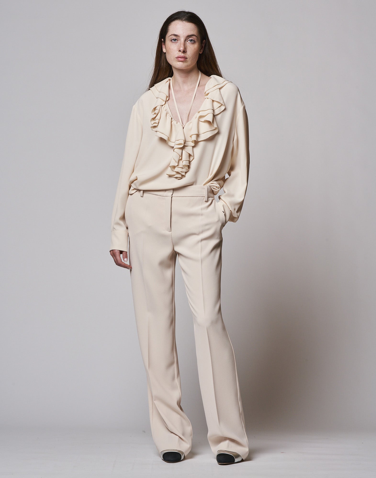 Pantalone a Uomo in Crepe Sablè