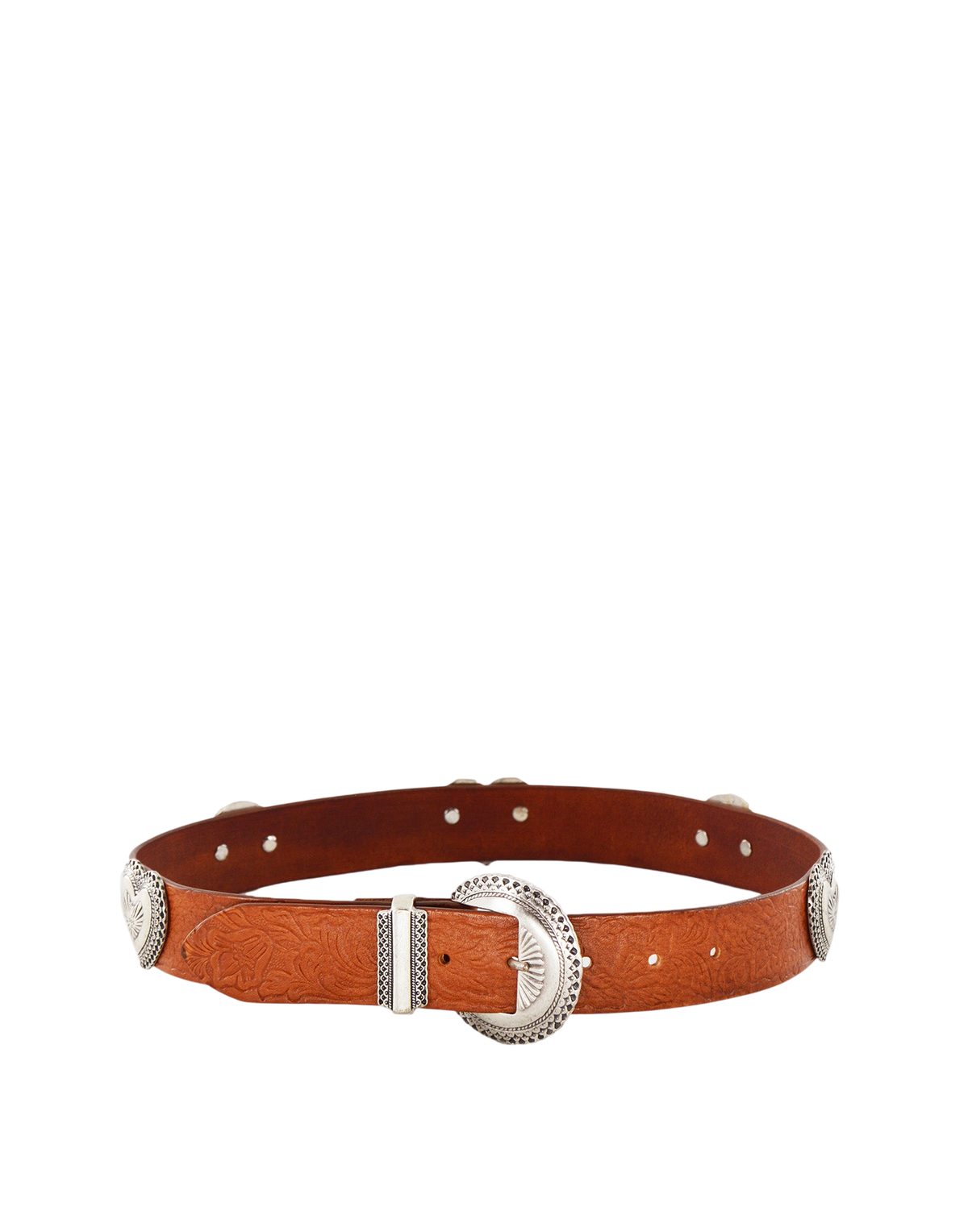 Ceinture en cuir à clous cœurs