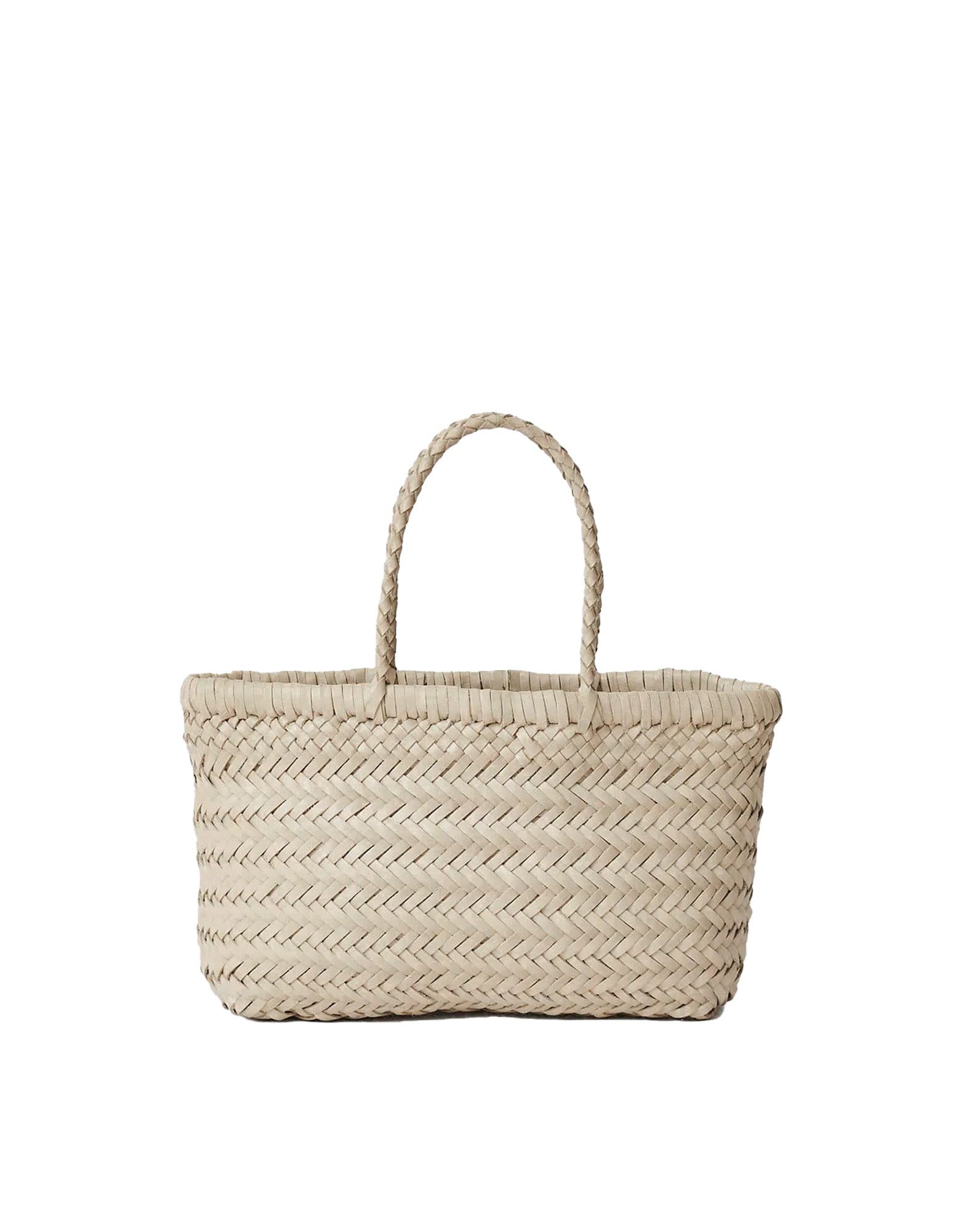Borsa Carrie in Pelle Intrecciata Beige