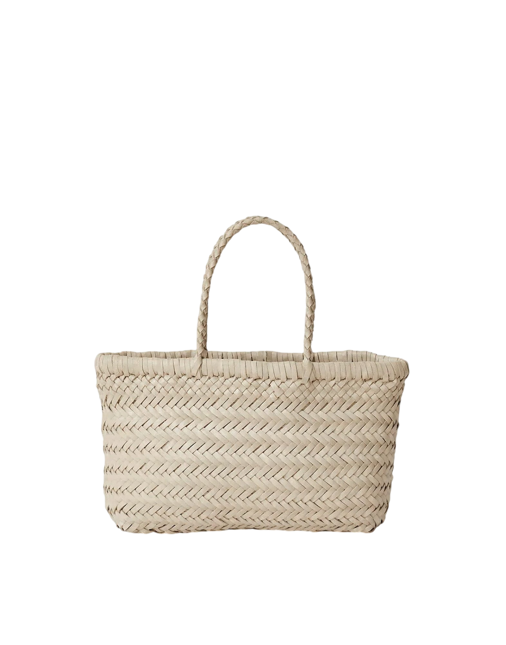 Borsa Carrie in Pelle Intrecciata Beige