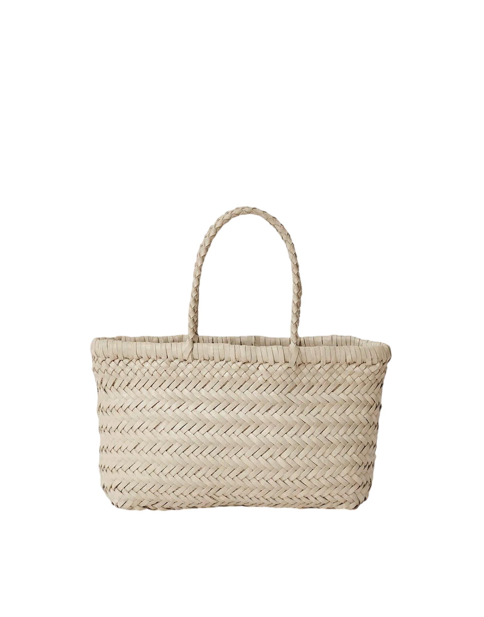 Borsa Carrie in Pelle Intrecciata Beige