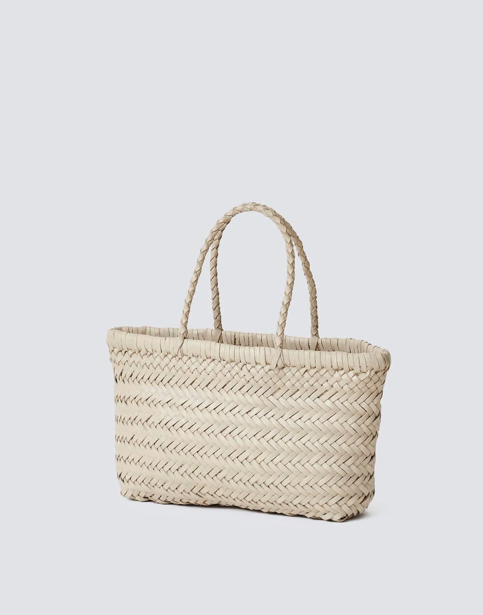 Borsa Carrie in Pelle Intrecciata Beige