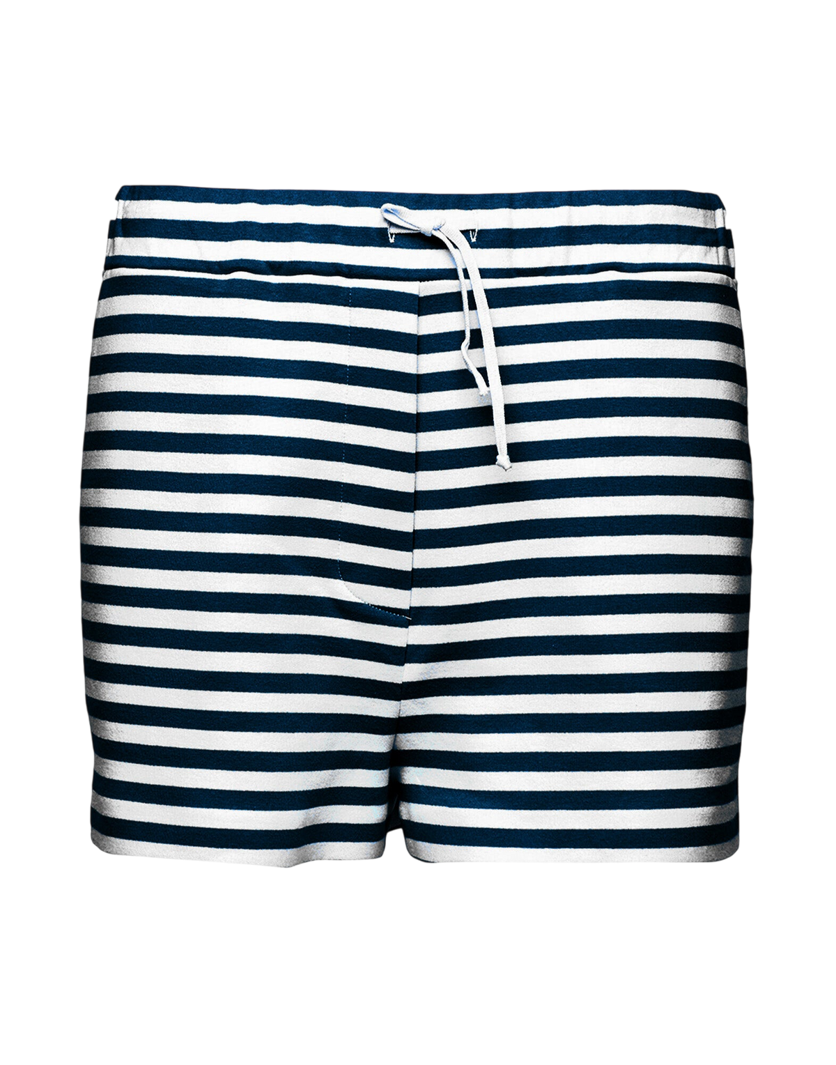 Short en molleton à rayures sartorial bleu marine/lait